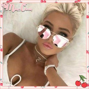 🍒 ROSE Gold Mirrored Aviator Sunglasses